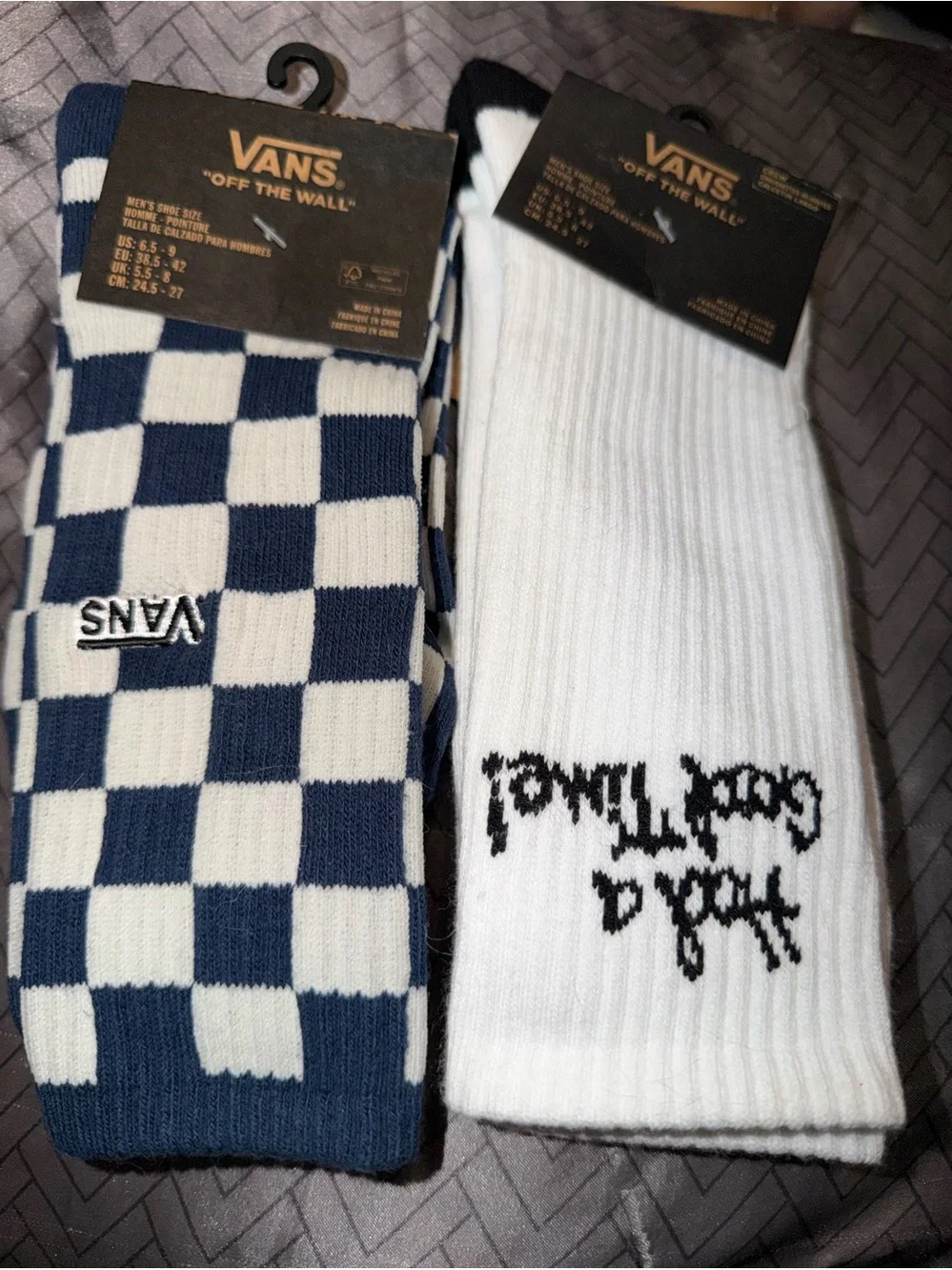 Vans Men’s /teen crew socks 6.5-9 nwt